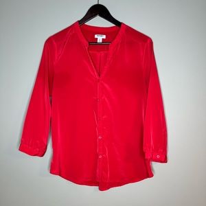 Women’s Red button down Blouse size M old navy
